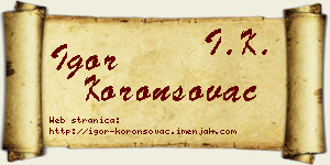 Igor Koronsovac vizit kartica
